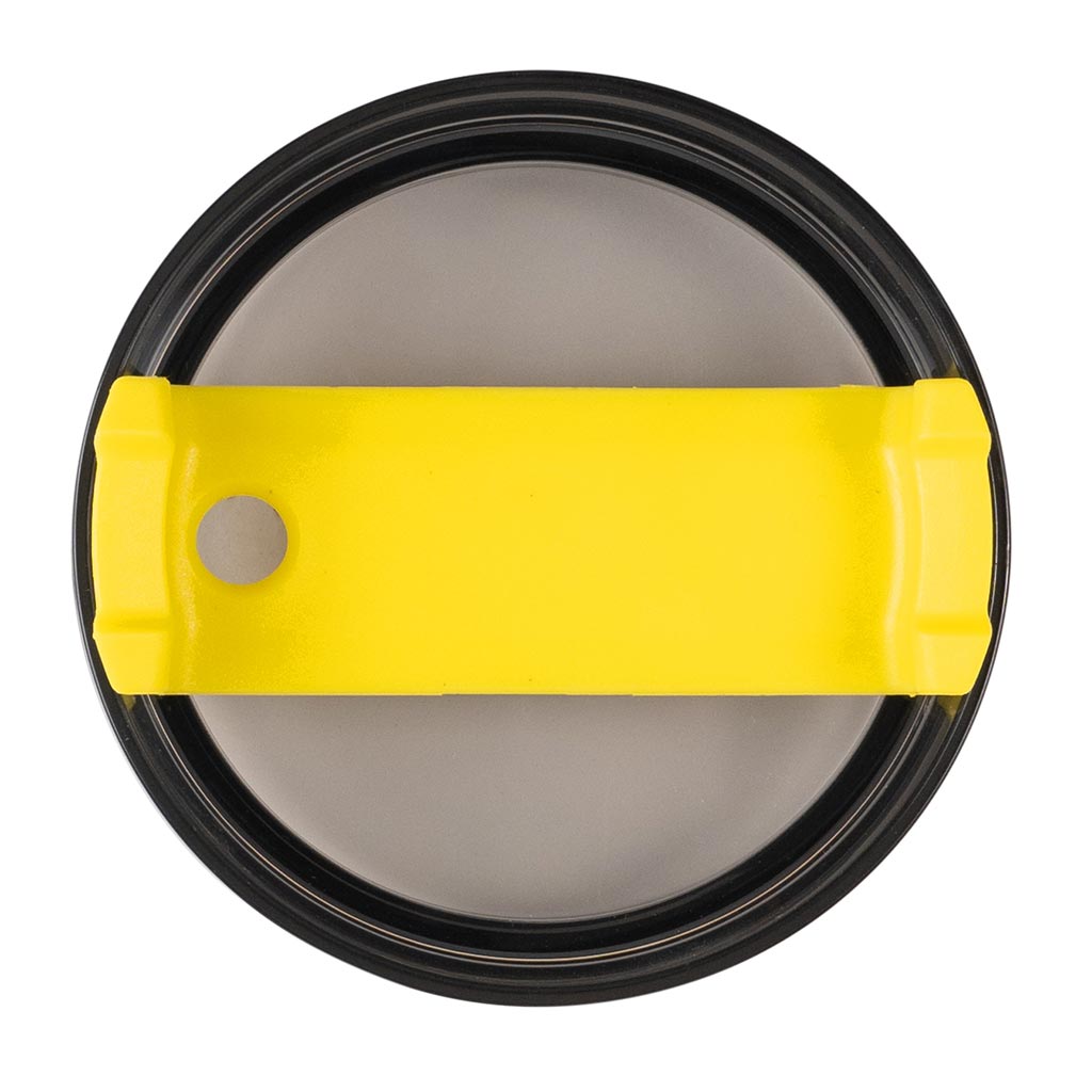 A yellow replacement lid for a 40oz "Roadie" tumbler.