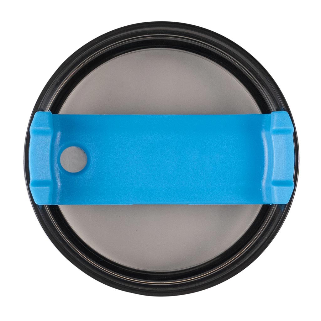 A blue replacement lid for a 40oz "Roadie" tumbler.