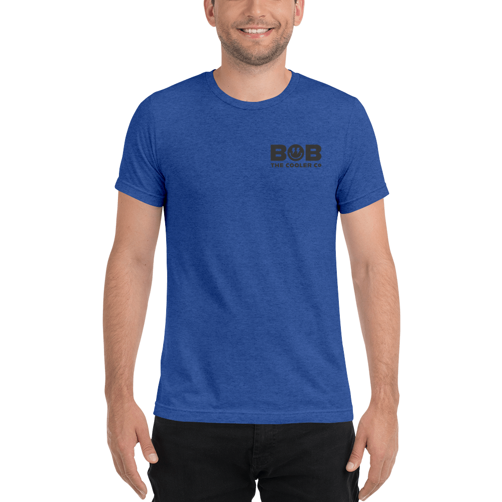 The Bob T - Short sleeve blue t-shirt - Front view.