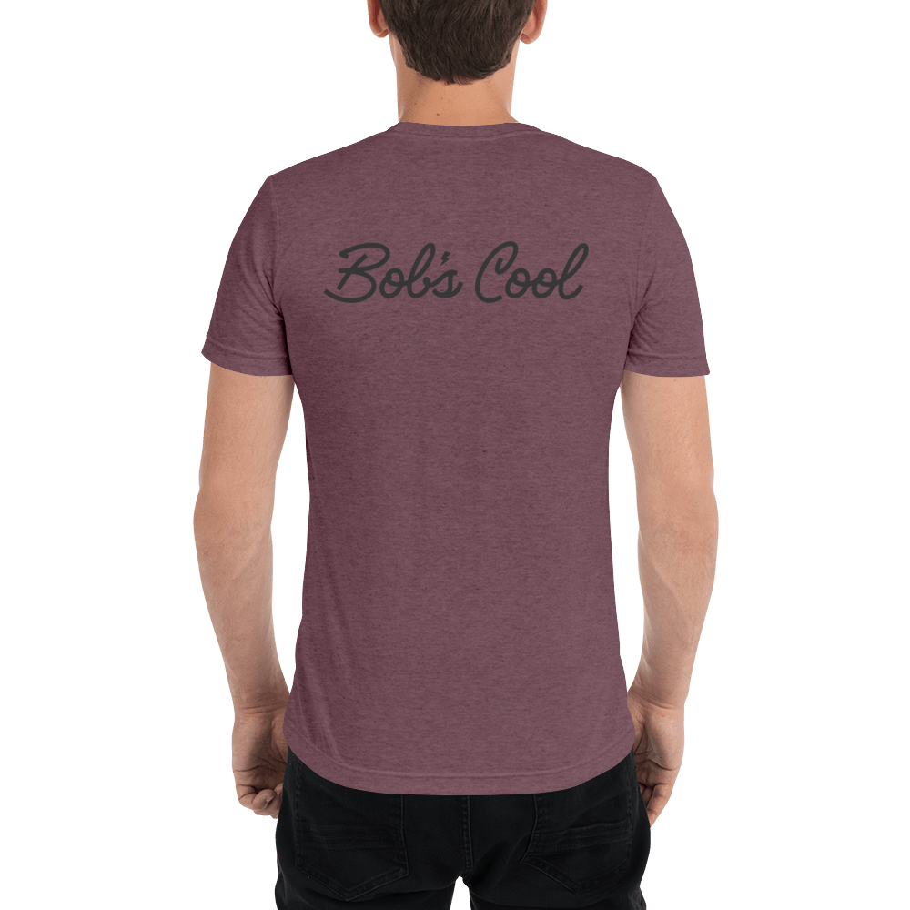 The Bob T - Short sleeve burgundy t-shirt - Back view.