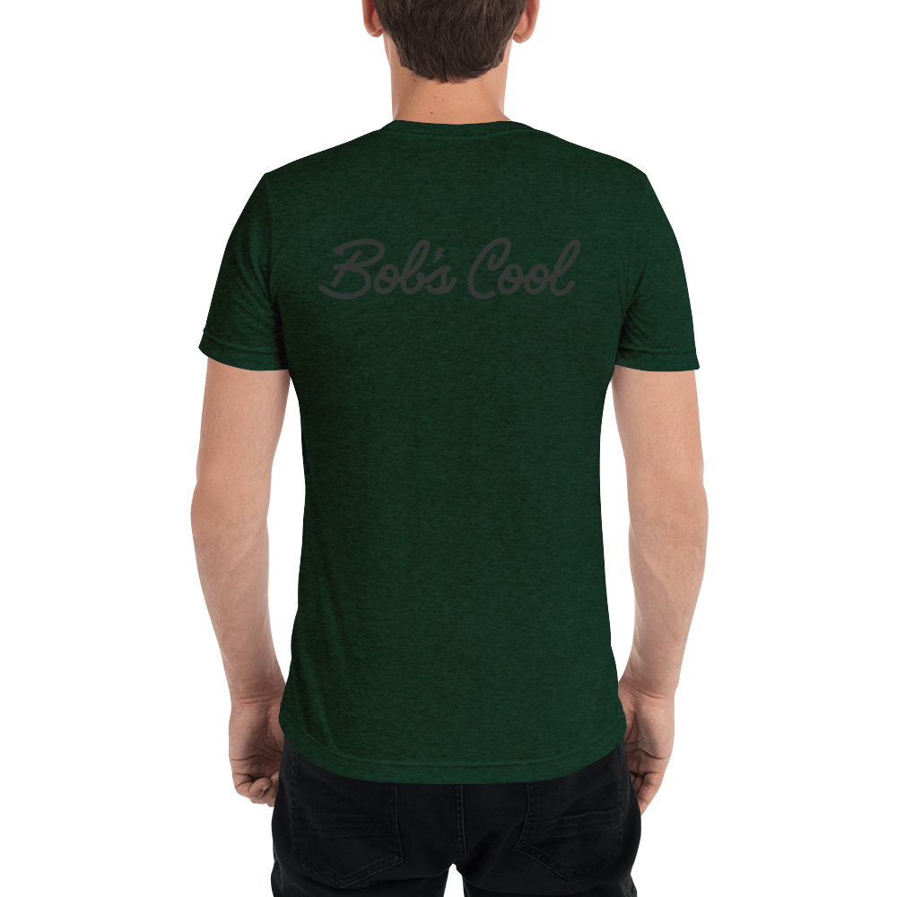 The Bob T - Short sleeve green t-shirt - Back view.