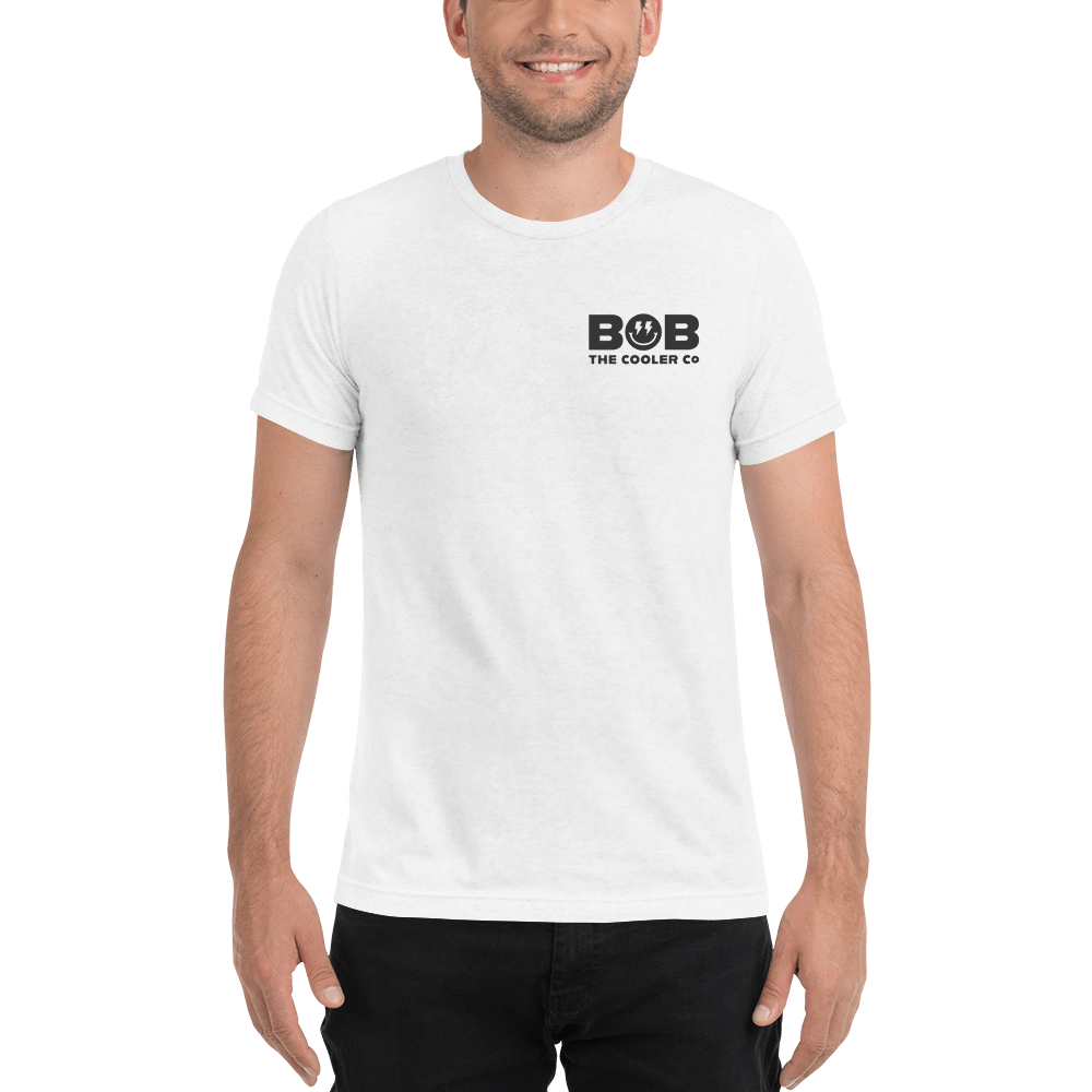 The Bob T - Short sleeve white t-shirt - Front view.