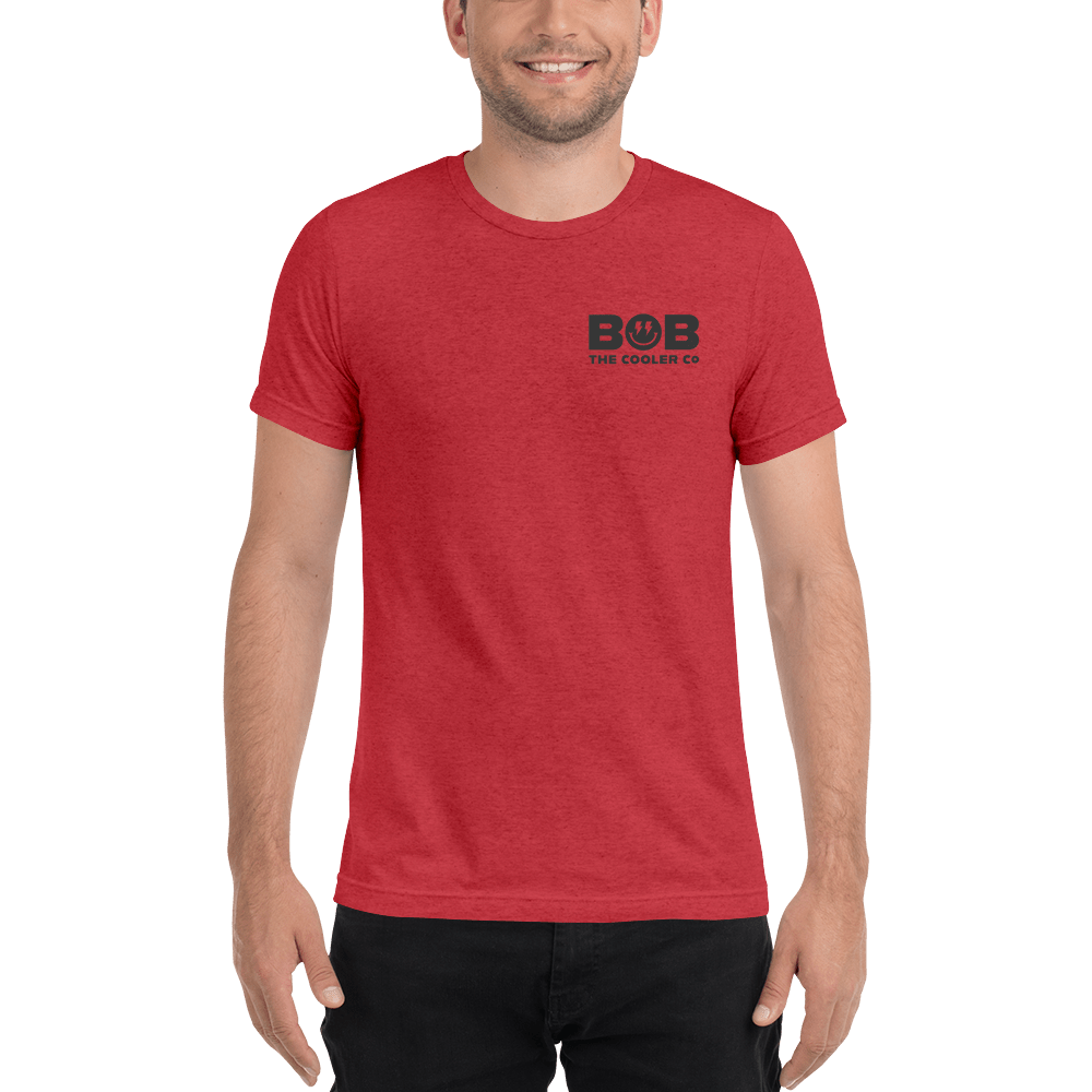 The Bob T - Short sleeve red t-shirt - Front view.